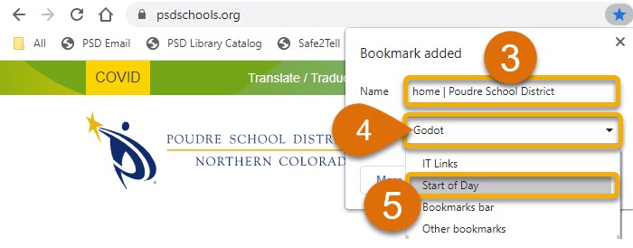 Creating a Bookmark in Chrome 345