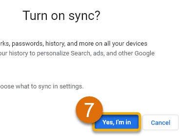 Logging in to Chrome 7