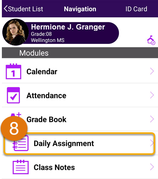 Using your Parent VUE account Mobile 8