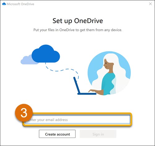 Signing in to OneDrive 3