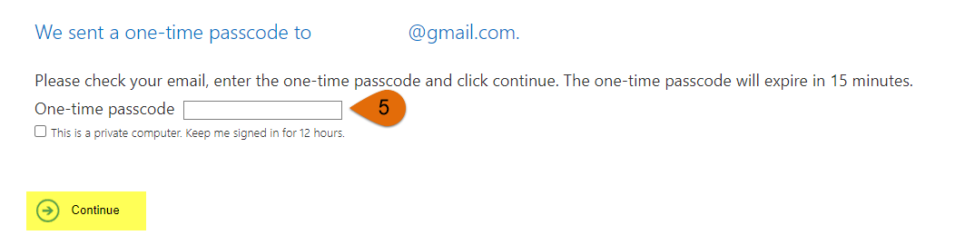 Enter Code and Continue